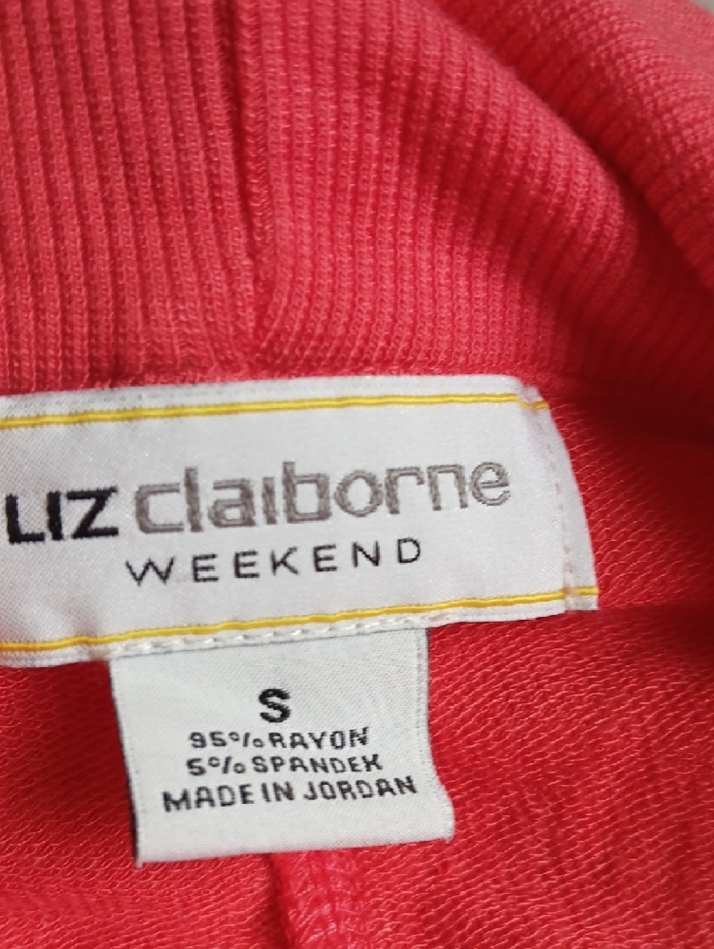 Liz Claiborne Coral Open-Front Draped Cardigan - Picture 2 of 9